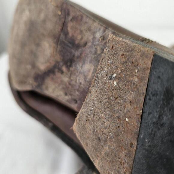 Frye Melissa Riding Boot Button Lug Equestrian Tall Women’s 8 Brown Distressed - Picture 11 of 11